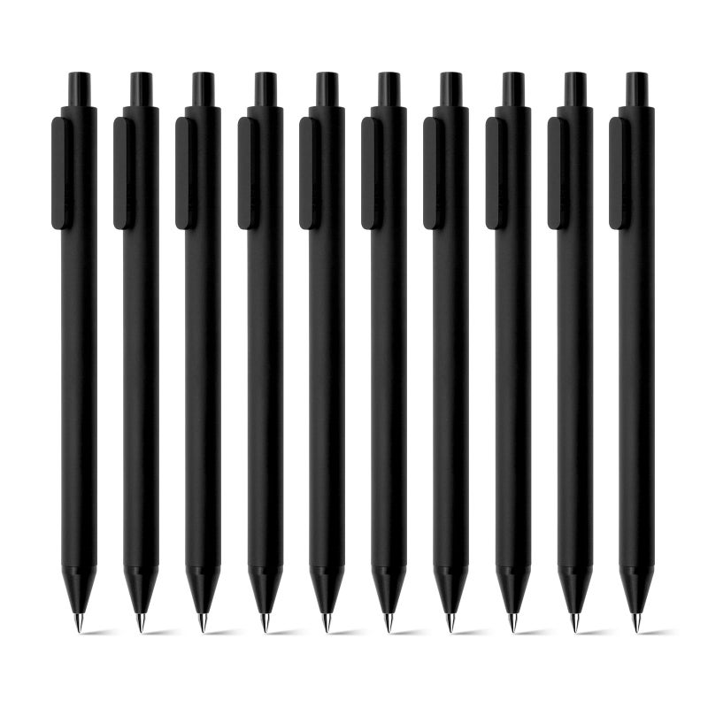 Kaco PURE Gel Pens Black Ink 0.7 mm Medium Point, 10 Pieces Set, Original Design, Quick Drying Aesthetic Note Taking Pens Office Supplies Cute Stationery (10 Black) - Image 1