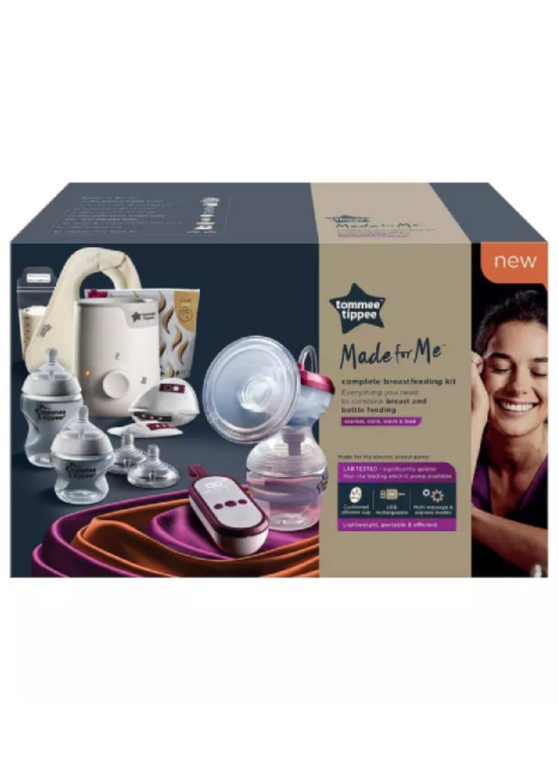 tommee tippee Complete Breastfeeding Kit - MadeFor Me Electric Breast Pump, Baby Bottle And Food Warmer And Breastfeeding Accessories - Image 2