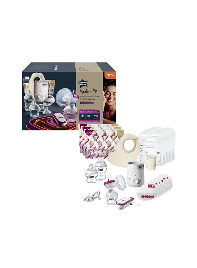 tommee tippee Complete Breastfeeding Kit - MadeFor Me Electric Breast Pump, Baby Bottle And Food Warmer And Breastfeeding Accessories - Image 1