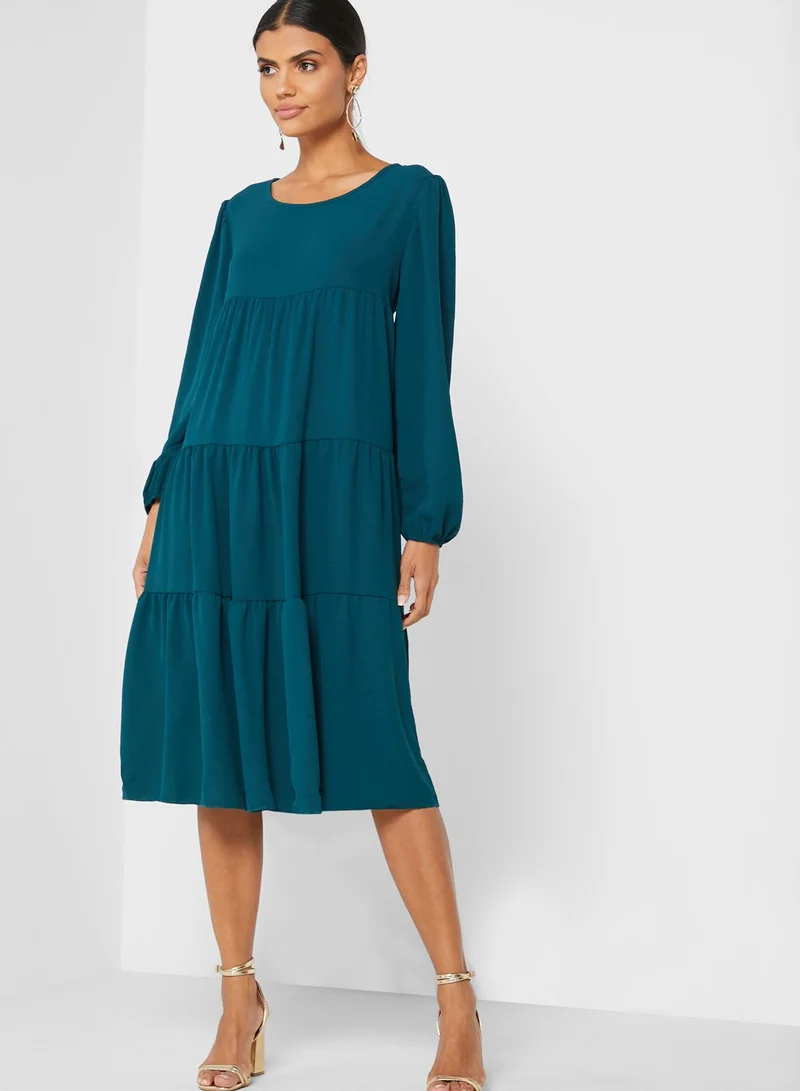 MELA LONDON Tiered Hem Dress