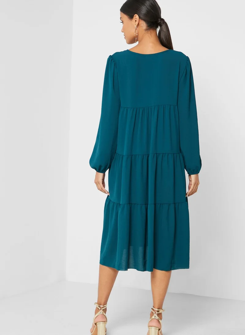 MELA LONDON Tiered Hem Dress