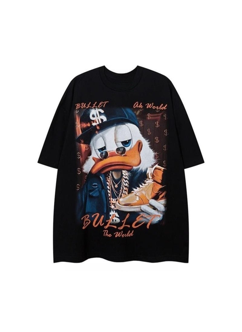 Thirty-One Black Duck Printed unisex Oversized T-shirt  - Image 1