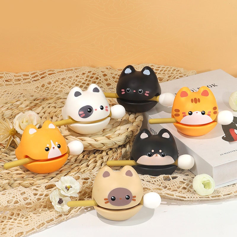 Cute Animal Wooden Fish Stress Relief Toy - Office Desk Percussion Decoration - Image 2