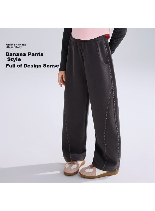 Ask Junior Kids Pants  Spring Skin-friendly Comfortable Banana Pants Girls Sports Casual Long Pants - Image 1