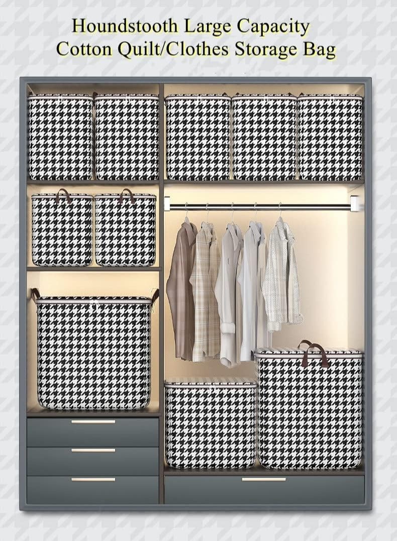6 Pack 180L Clothes Storage, Blanket Storage Bags, Storage Box with Sturdy Handles for Closet, Dorm, Pillows, Bedding, Sturdy Zippers, Organization and Storage with Lids and Handle - Image 2