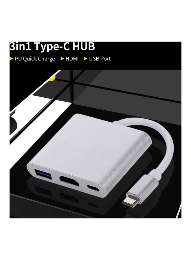 DUSALA 3-In-1 Type-C Hub White - Image 4