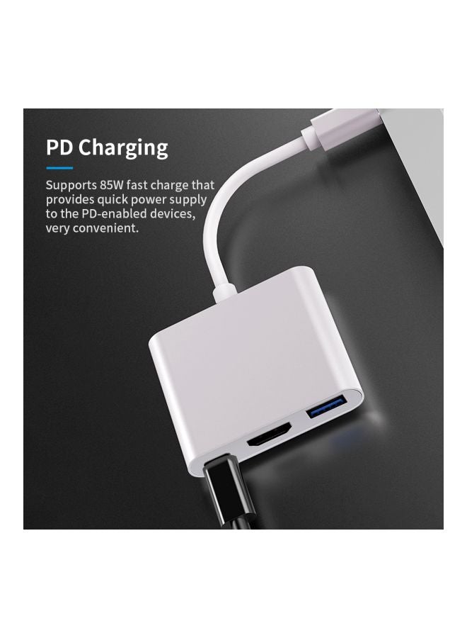 DUSALA 3-In-1 Type-C Hub White - Image 3