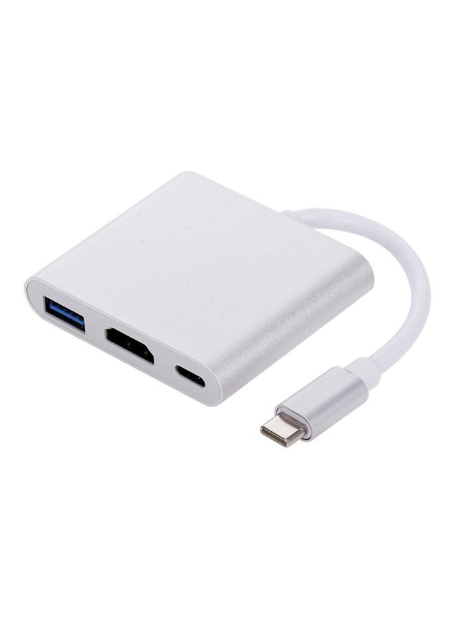 DUSALA 3-In-1 Type-C Hub White - Image 1