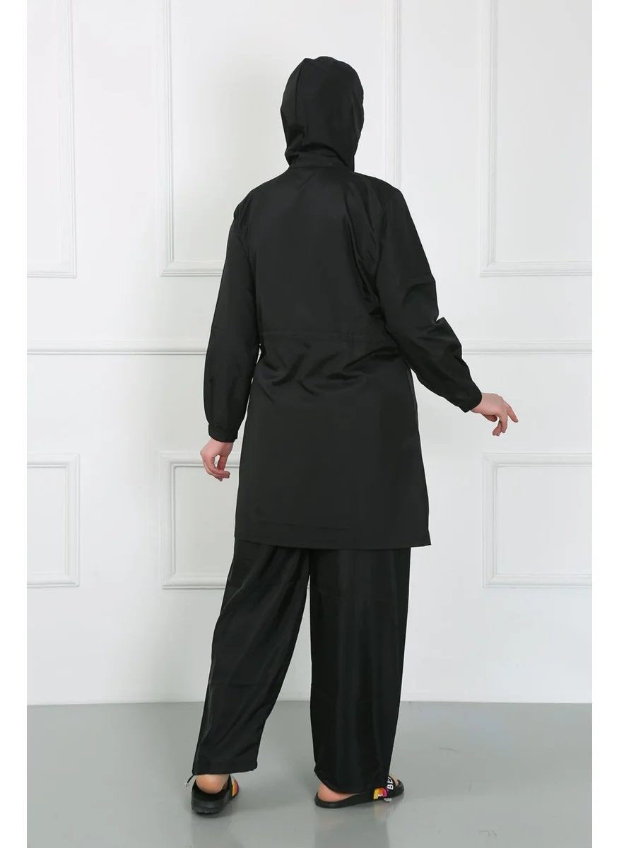 اكبينيز Plus Size Hijab Swimsuit Black 44025