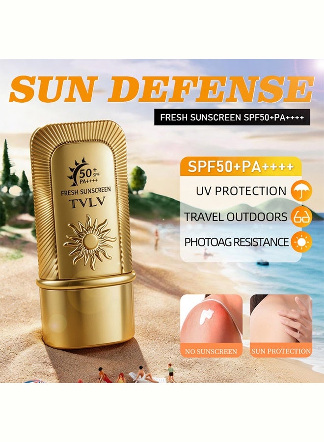 TVLV SPF 50+ PA++++ Sunscreen Stick, High Protection Fresh Sunscreen for Face & Body, Lightweight Non-Greasy Water Resistant Sun Stick, Easy to Apply for Daily & Outdoor Use 50g - Image 2