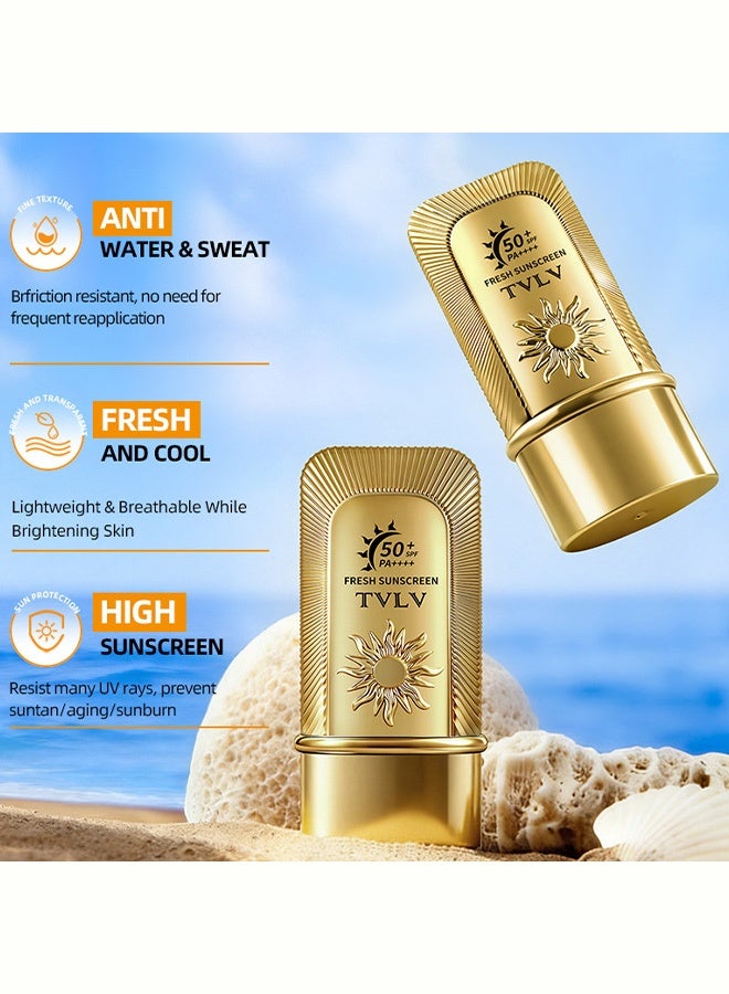 TVLV SPF 50+ PA++++ Sunscreen Stick, High Protection Fresh Sunscreen for Face & Body, Lightweight Non-Greasy Water Resistant Sun Stick, Easy to Apply for Daily & Outdoor Use 50g - Image 5