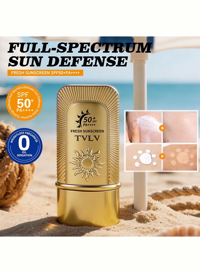 TVLV SPF 50+ PA++++ Sunscreen Stick, High Protection Fresh Sunscreen for Face & Body, Lightweight Non-Greasy Water Resistant Sun Stick, Easy to Apply for Daily & Outdoor Use 50g - Image 3
