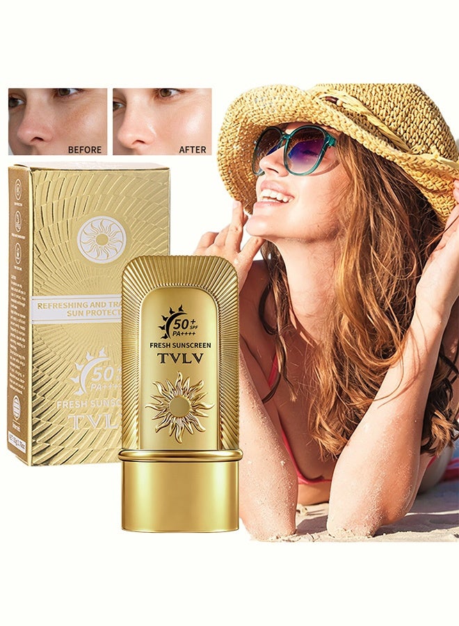 TVLV SPF 50+ PA++++ Sunscreen Stick, High Protection Fresh Sunscreen for Face & Body, Lightweight Non-Greasy Water Resistant Sun Stick, Easy to Apply for Daily & Outdoor Use 50g - Image 1