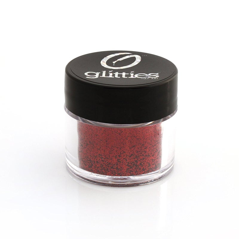 GLITTIES Ruby Red Loose Fine Glitter Powder 008 Great for Nail Art Nail Polish Gel Gel Polish or Acrylic Nail Powder Solvent Resistant 10 Gram Jar