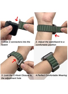BORTONY Pack of 2 Apple Watch Band Alpine Loop Band 49mm 45mm 44mm for Men Women Nylon Woven Sport Strap Compatible with iWatch Series 8 Ultra 7 SE 6 5 4 3 2 1  - Image 5