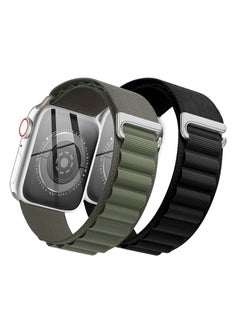 BORTONY Pack of 2 Apple Watch Band Alpine Loop Band 49mm 45mm 44mm for Men Women Nylon Woven Sport Strap Compatible with iWatch Series 8 Ultra 7 SE 6 5 4 3 2 1  - Image 2