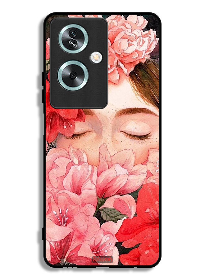 Tolwak Oppo A79 Protective Case Cover Girl Face Hide In Flowers Art - Image 1