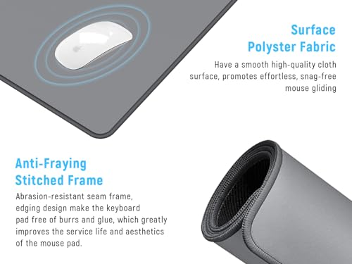 JIALONG Desk Mat - Large Desk Pad, Gaming Mouse Pad, Office Desk Protector with Anti-slip Base, Anti-wear Personalized Design, Mousepad in Mid-Grey - Image 3
