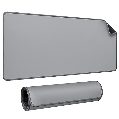 JIALONG Desk Mat - Large Desk Pad, Gaming Mouse Pad, Office Desk Protector with Anti-slip Base, Anti-wear Personalized Design, Mousepad in Mid-Grey - Image 1