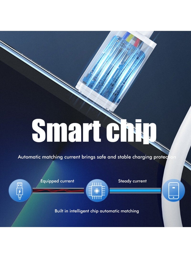 DIGI CORE - 60W USB Adapter Kit Cable Card Multi-Type Charging Cable Case Convertor USB C To Lightning Type C Micro Adapter Data Transfer Contains Card Slot For Traveling White - Image 1
