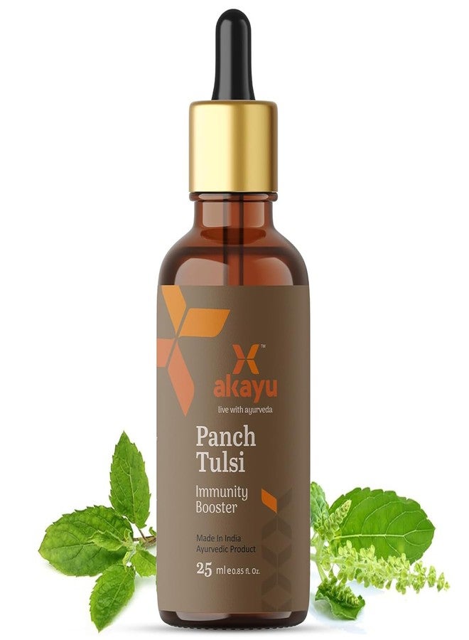 Akayu by Ashpveda Ayurvedic Tulsi Drops | 25 ml Best Panch Tulsi Oil | Natural Herbal Formula for Wellness & Vitality | Supports Relief in Cold, Cough & Mild Fever - Image 1