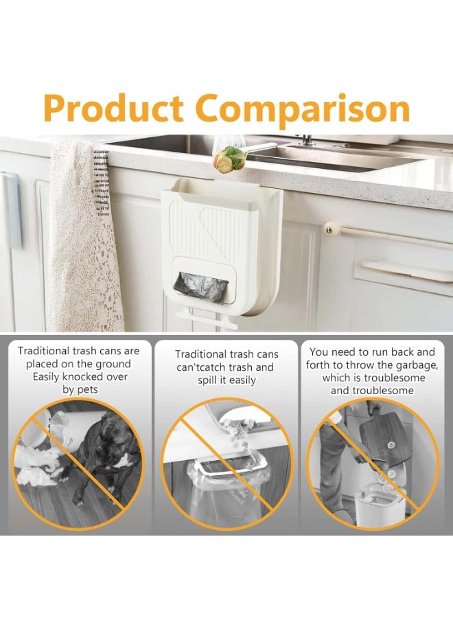 Anmi 10L Foldable Hanging Kitchen Trash Can Collapsible Space-Saving Waste Bin for Bathroom Bedroom RV Camping - Image 4