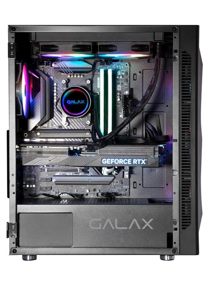 جالاكس كمبيوتر ألعاب Core i7-12700K، RTX 5060، M/B H610M-K D4، ذاكرة وصول عشوائي (RAM) سعة 32 جيجابايت، قرص SSD سعة 1 تيرابايت، مزود طاقة بقدرة 700 واط، نظام التشغيل Windows 11 PRO Core i7-12700K, RTX 5060 - Image 2