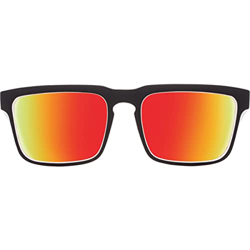 SPY Optic Helm, Square Sunglasses, Color and Contrast Enhancing Lenses, Whitewall - Happy Gray Green with Red Spectra Mirror Lenses - Image 2