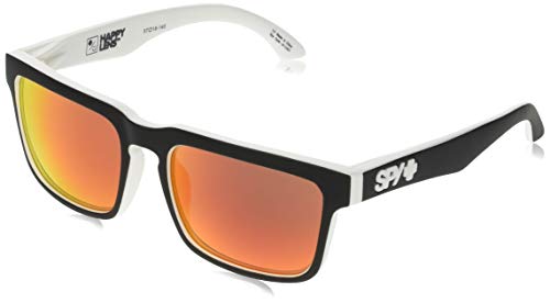 SPY Optic Helm, Square Sunglasses, Color and Contrast Enhancing Lenses, Whitewall - Happy Gray Green with Red Spectra Mirror Lenses - Image 4