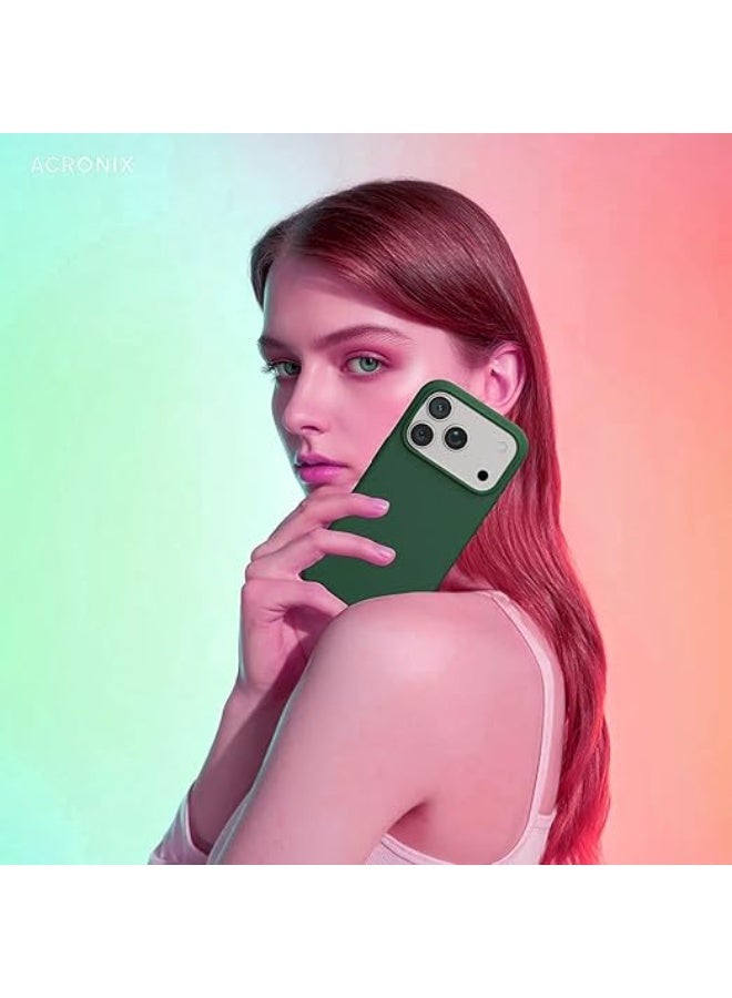 جراب متوافق مع iPhone 17 Pro Max مقاس 6.9 بوصة، غطاء واقٍ رفيع من السيليكون السائل الناعم والمطاط المقاوم للصدمات مع بطانة من الألياف الدقيقة المضادة للخدش (أخضر) - Image 4