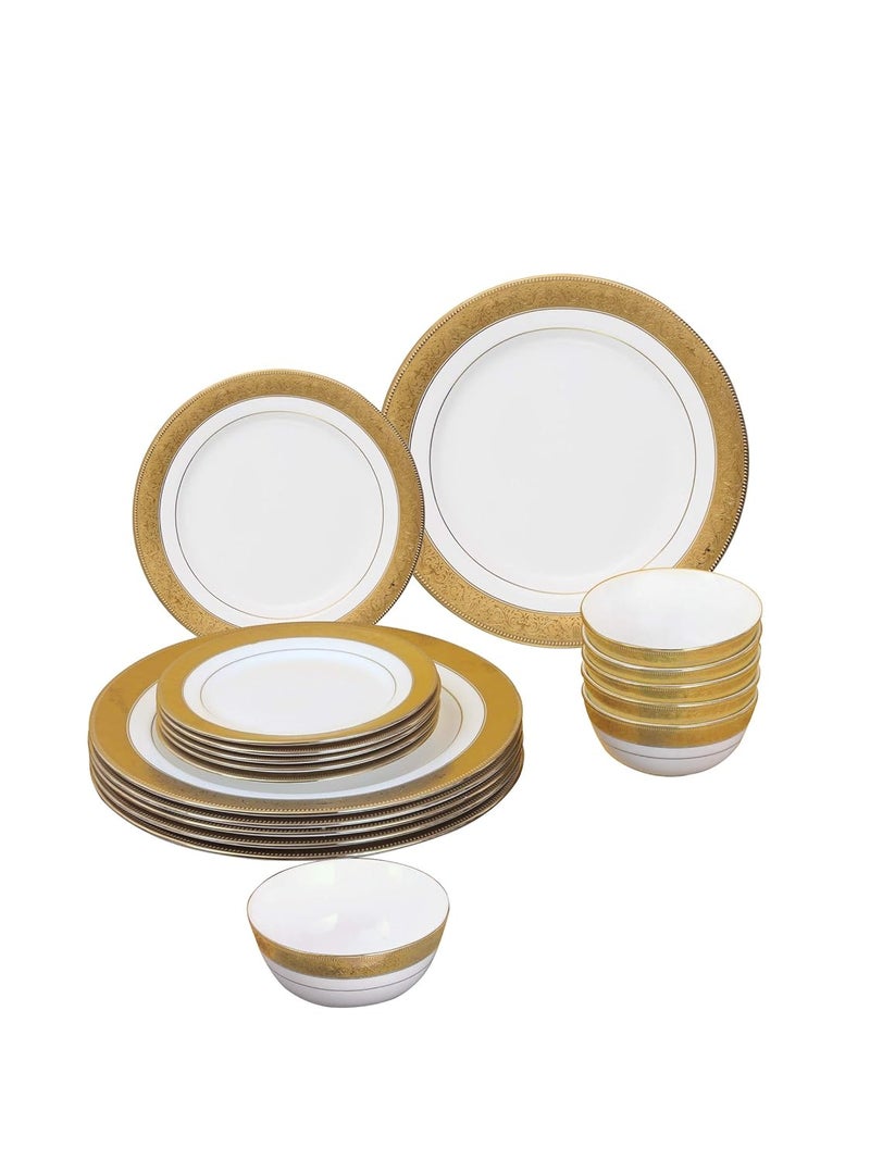 Clay Craft Ceramic Premium New Georgian Dinner Set of 18 Pieces Enchanting Gold for Family of 6 Dinner Set Ceramic Crockery Set Dining Set for Dinner Plates and Bowls Set Crockery Set for Gift - Image 5