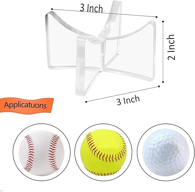 CRUTO Clear Acrylic Ball Display Stand (Pack of 8) – Cross-Interlocking Sports Ball Holder for Baseball, Tennis, Golf, Small Collectible Balls – Transparent Acrylic Organizer - Image 3