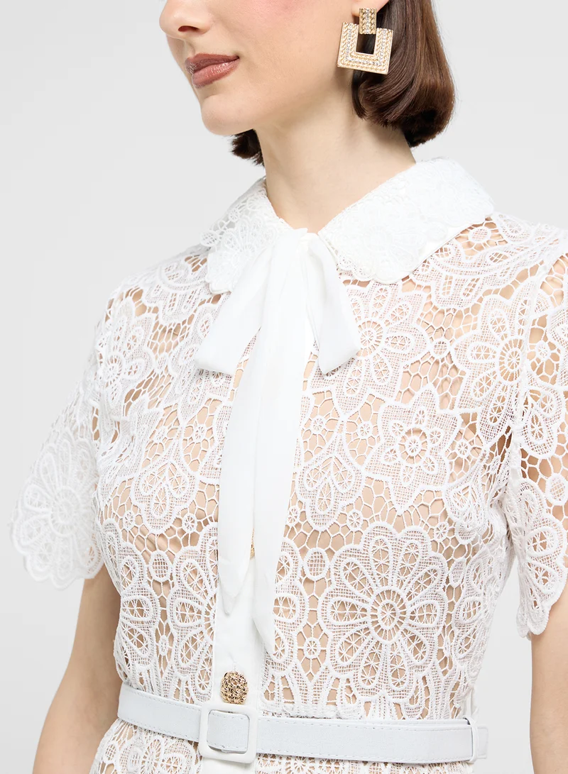 ELLA Lace Belted Dress
