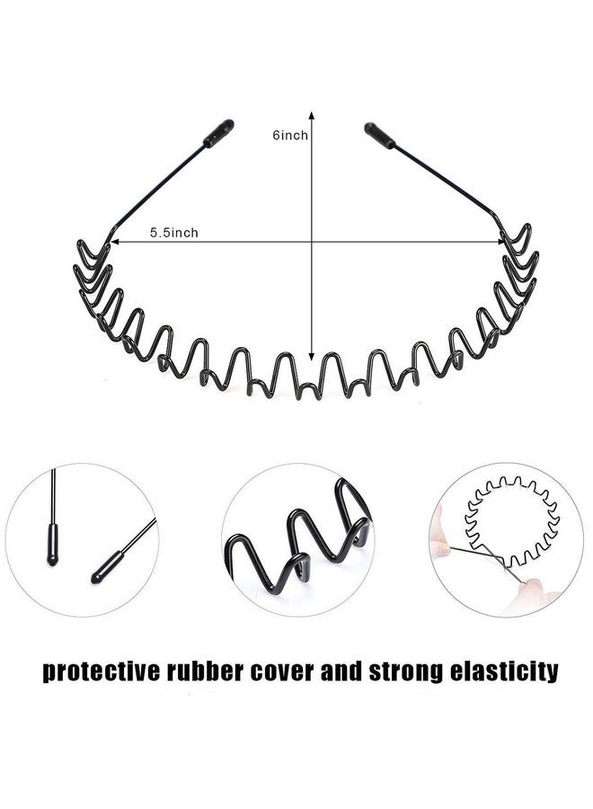 WantGor Metal Headbands for Women Men, 2 Pack Fashion Unisex Black Hairband Sports Headwear Hair Hoop Hair Accessories for Home, Outdoor (2 Pack) - Image 3