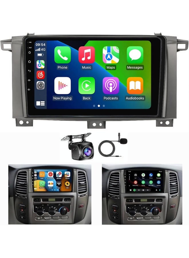 Vierex Android Car Stereo For Toyota Land Cruiser LC100 GXR 2003-2006 Cruiser GXR Screen With Apple Carplay Android Auto Wireless WiFi AHD Camera Included Fast Interface (2+32GB Carplay) - Image 1