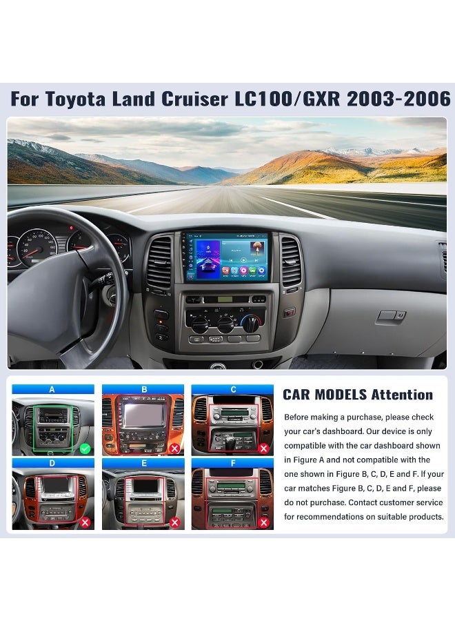 Vierex Android Car Stereo For Toyota Land Cruiser LC100 GXR 2003-2006 Cruiser GXR Screen With Apple Carplay Android Auto Wireless WiFi AHD Camera Included Fast Interface (2+32GB Carplay) - Image 2