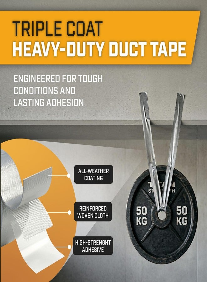 Lockport 5 Pack Duct Tape Heavy Duty Waterproof, Strong Adhesive Silver Duct Tape Bulk for Indoor Outdoor Repairs, Tear by Hand - 30 Yards x 2 Inch - Image 2