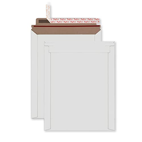 Bonfasvo Rigid Mailers 30 Pack 6.25 x 8.25 inches White Self Seal Stay Flat Bulk Cardboard Kraft No Bend Mailers Peel and Seal for Document Photos Pictures Papers Files CD - Image 1