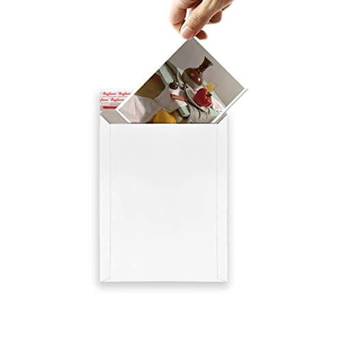 Bonfasvo Rigid Mailers 30 Pack 6.25 x 8.25 inches White Self Seal Stay Flat Bulk Cardboard Kraft No Bend Mailers Peel and Seal for Document Photos Pictures Papers Files CD - Image 3