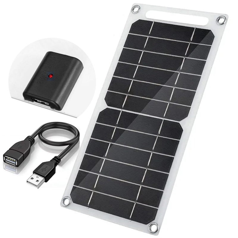 Aocoray Mini 5V 6W USB Solar Panel, Portable 5 Volt 6 Watt High Efficiency Monocrystalline Solar Panel Charger with 55inch Cable for Cellphone Camera Fan Camping Lantern etc. - Image 1