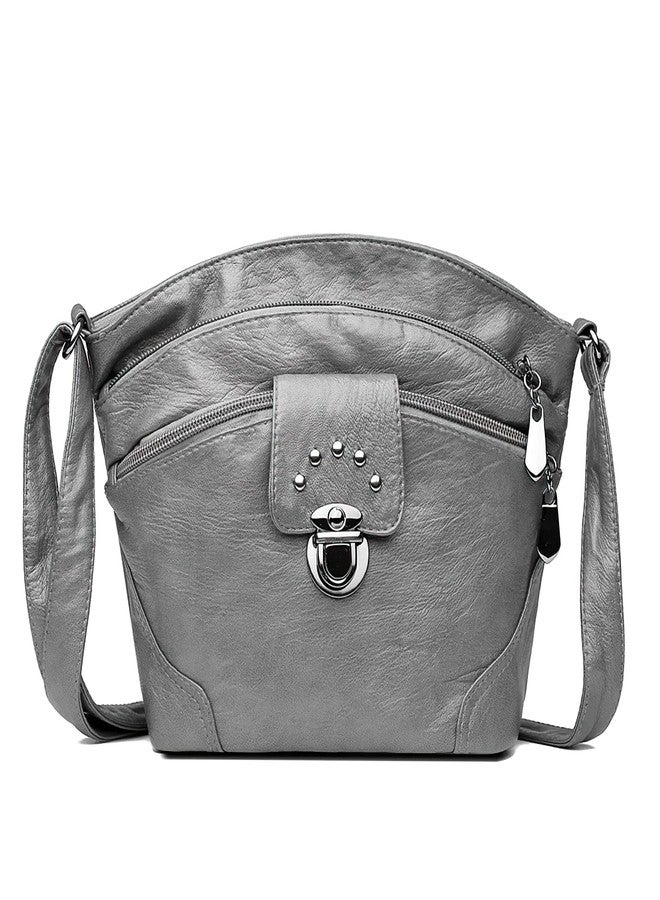 LassZone Small Crossbody Bags for Women Waterproof Multi-Pocket Shoulder Bags Ladies Soft PU Leather Handbags Casual Messenger Bag with Adjustable Strap - Image 1