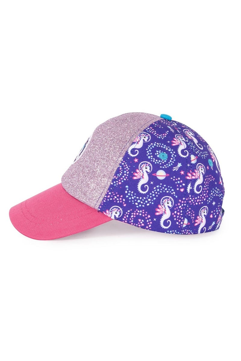 Milk & Moo Kids Cap for Ages 7-10, Cap for Girls, Unicorn Themed Head Cap, Glittery Pink and Purple Cap, Adjustable Velcro Strap, Breathable Material, Sun Protection Design – Made in Turkey  - Image 3