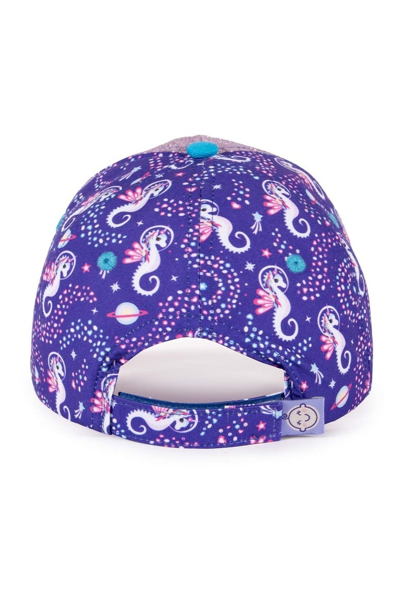Milk & Moo Kids Cap for Ages 7-10, Cap for Girls, Unicorn Themed Head Cap, Glittery Pink and Purple Cap, Adjustable Velcro Strap, Breathable Material, Sun Protection Design – Made in Turkey  - Image 4