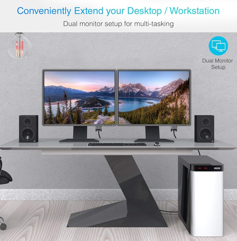 BlueRigger كابل محول USB C 3.1 إلى DVI (متوافق مع Thunderbolt 3) لجهاز MacBook Pro 2017/18/19/20، MacBook Air/iPad Pro 2020، Surface Book 2، Samsung Galaxy S8/S9/S20، Note 10 والمزيد (6 أقدام / 1.8 متر) - Image 4