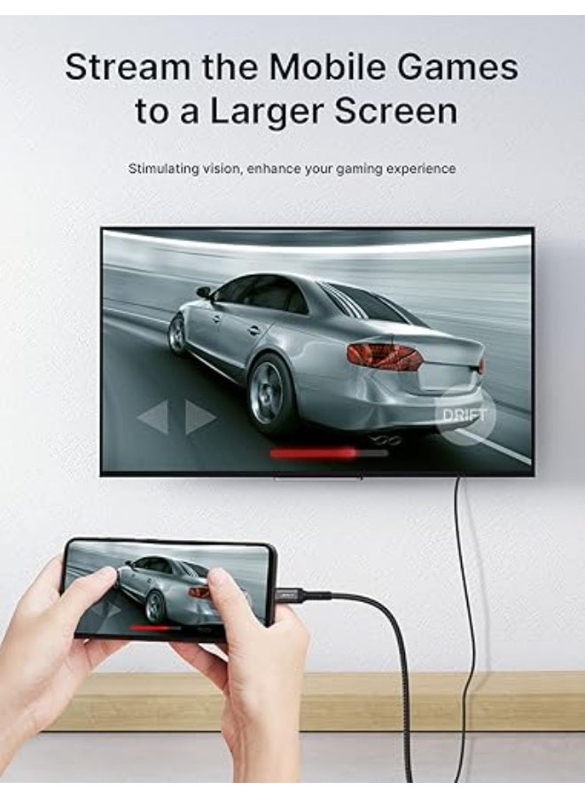 USB C to HDMI Cable 13ft/4M - 4K UHD Type C & Thunderbolt 3/4 Lead - Extra Long, Durable & Practical Cord for Samsung Galaxy S21/S20/S10 and Note Series - Image 1