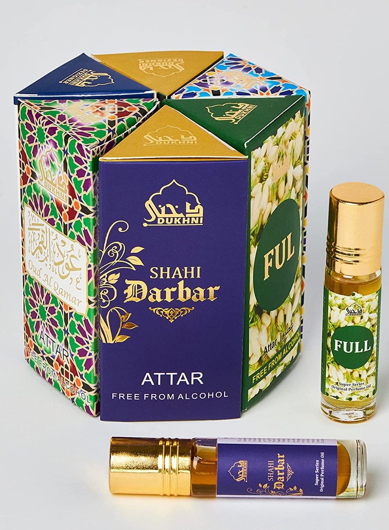 DUKHNI Attar Oil Set - Open Sky, Attar Ful, SkyDive, Shahi Darbar, Oud Al Qamar, Oud Al Raghbah - 6ml each - Image 2