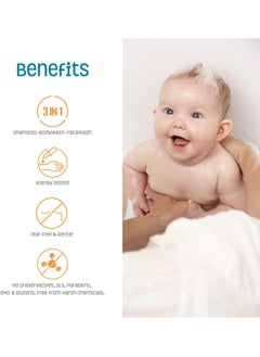 Nature's Baby Organics Nature's Baby Organics 3 -in-1 Baby Shampoo, Body Wash and Face Wash, Formulated Specifically for Problem and Sensitive Skin, No Sulfate or Artificial Fragrances, Vanilla Tangerine, 432.2ml  - Image 2