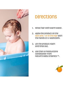 Nature's Baby Organics Nature's Baby Organics 3 -in-1 Baby Shampoo, Body Wash and Face Wash, Formulated Specifically for Problem and Sensitive Skin, No Sulfate or Artificial Fragrances, Vanilla Tangerine, 432.2ml  - Image 5