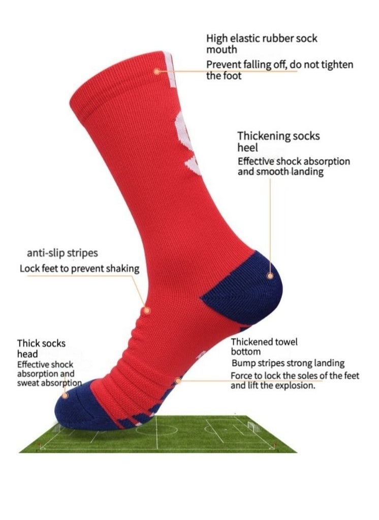 Generic - football star Messi Ronaldo Mbappe Neymar same football socks men and women adult non-slip socks towel bottom mid-tube socks sports socks - Image 1