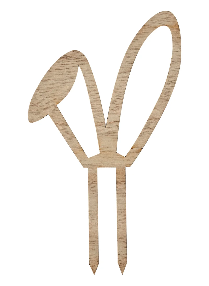 جينجر راي Easter Cake Topper - Bunny Ears - Wooden